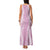 Puakenikeni and Maile Lei Family Matching Tank Maxi Dress and Hawaiian Shirt Pink Double Strand Lei