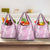 Puakenikeni and Maile Lei Grocery Bag Pink Double Strand Lei