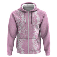 Puakenikeni and Maile Lei Hoodie Pink Double Strand Lei