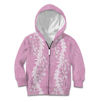 Puakenikeni and Maile Lei Kid Hoodie Pink Double Strand Lei