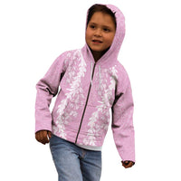 Puakenikeni and Maile Lei Kid Hoodie Pink Double Strand Lei