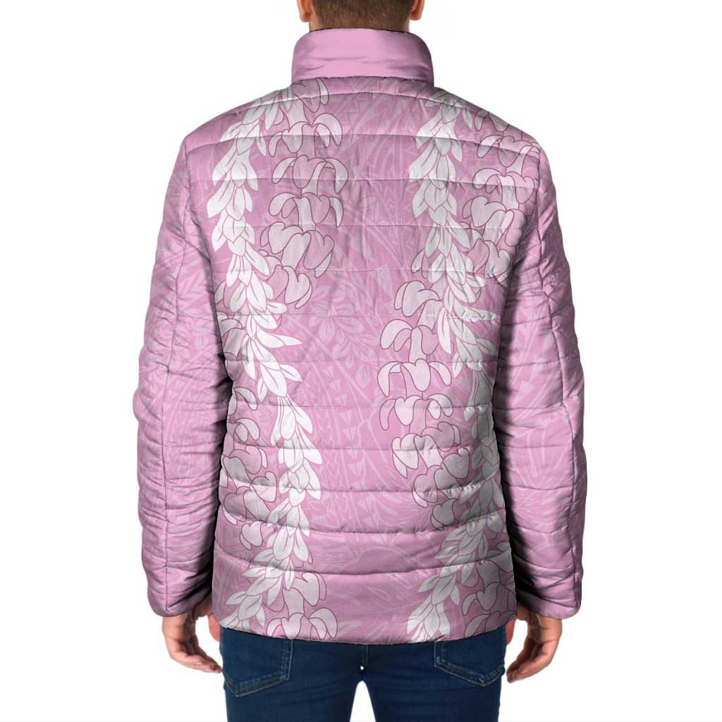 Puakenikeni and Maile Lei Padded Jacket Pink Double Strand Lei - Polynesian Pride