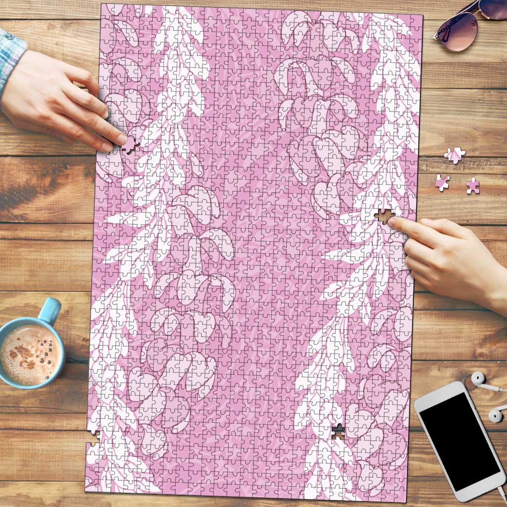 Puakenikeni and Maile Lei Puzzle Pink Double Strand Lei - Polynesian Pride