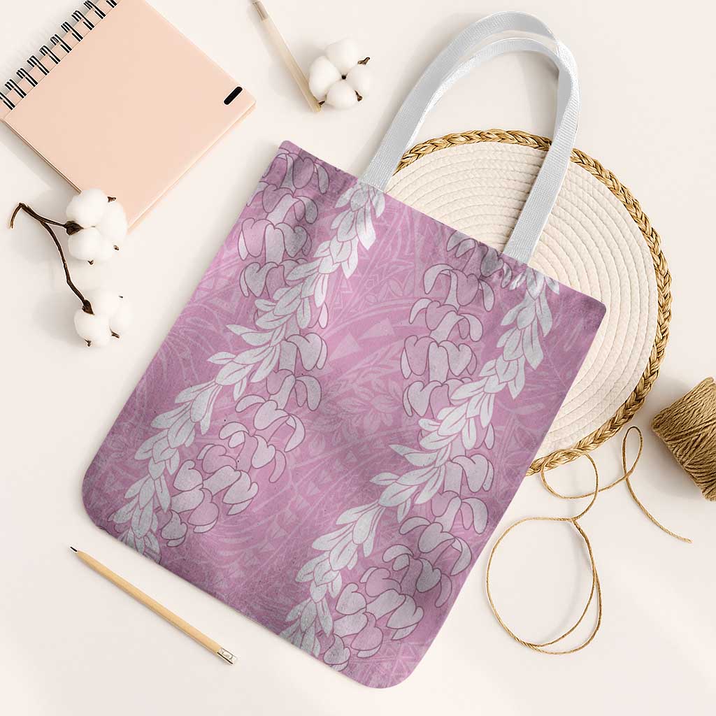 Puakenikeni and Maile Lei Tote Bag Pink Double Strand Lei - Polynesian Pride