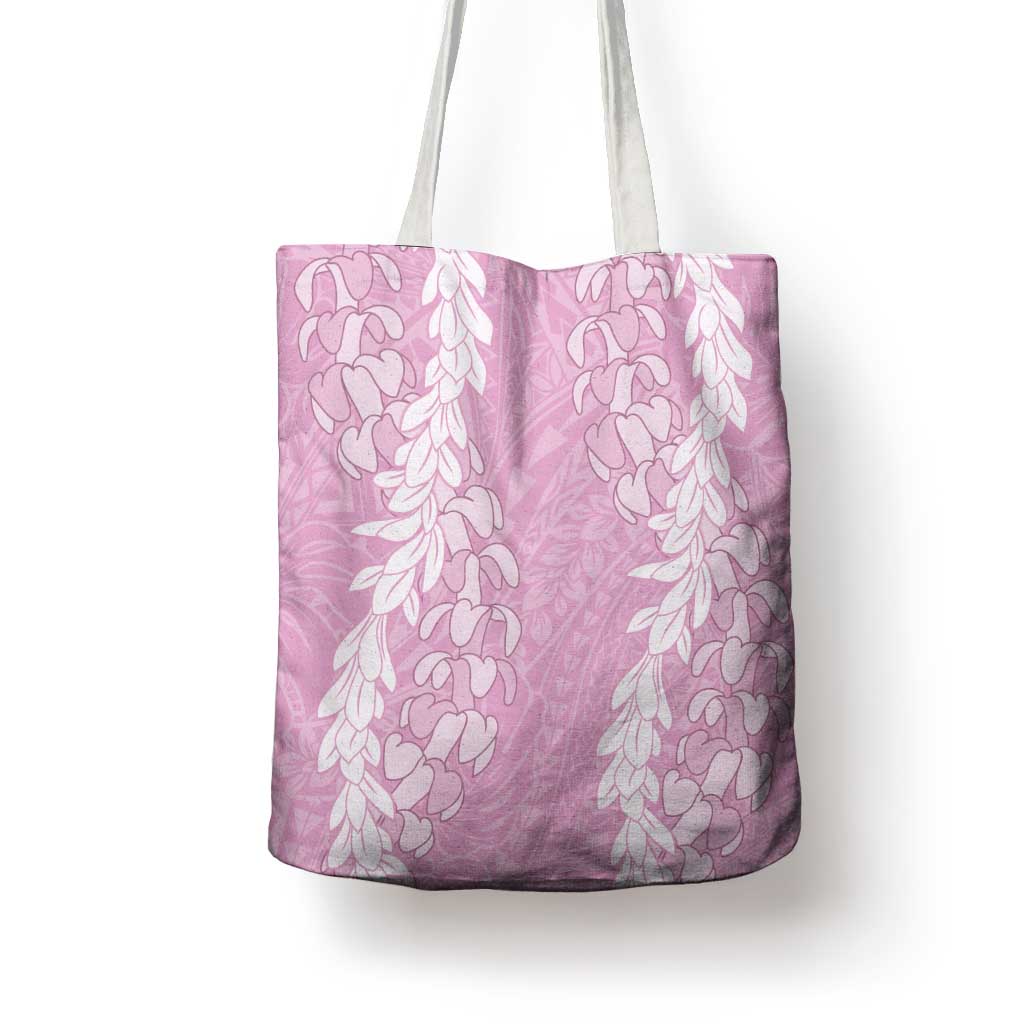 Puakenikeni and Maile Lei Tote Bag Pink Double Strand Lei - Polynesian Pride