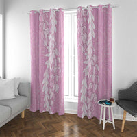 Puakenikeni and Maile Lei Window Curtain Pink Double Strand Lei