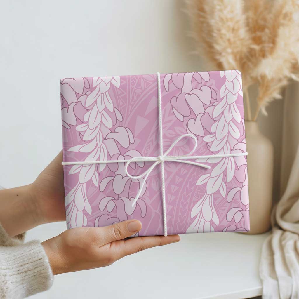 Puakenikeni and Maile Lei Wrapping Paper Pink Double Strand Lei - Polynesian Pride