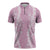 Puakenikeni and Maile Lei Zipper Polo Shirt Pink Double Strand Lei - Polynesian Pride