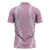Puakenikeni and Maile Lei Zipper Polo Shirt Pink Double Strand Lei - Polynesian Pride