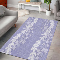 Puakenikeni and Maile Lei Area Rug Purple Double Strand Lei