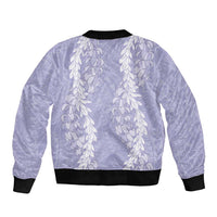 Puakenikeni and Maile Lei Bomber Jacket Purple Double Strand Lei LT9 - Polynesian Pride