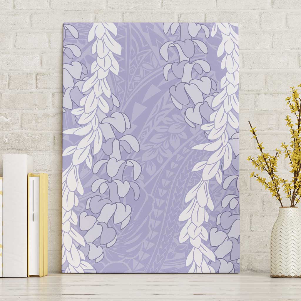 Puakenikeni and Maile Lei Canvas Wall Art Purple Double Strand Lei LT9 Without Frame Purple - Polynesian Pride