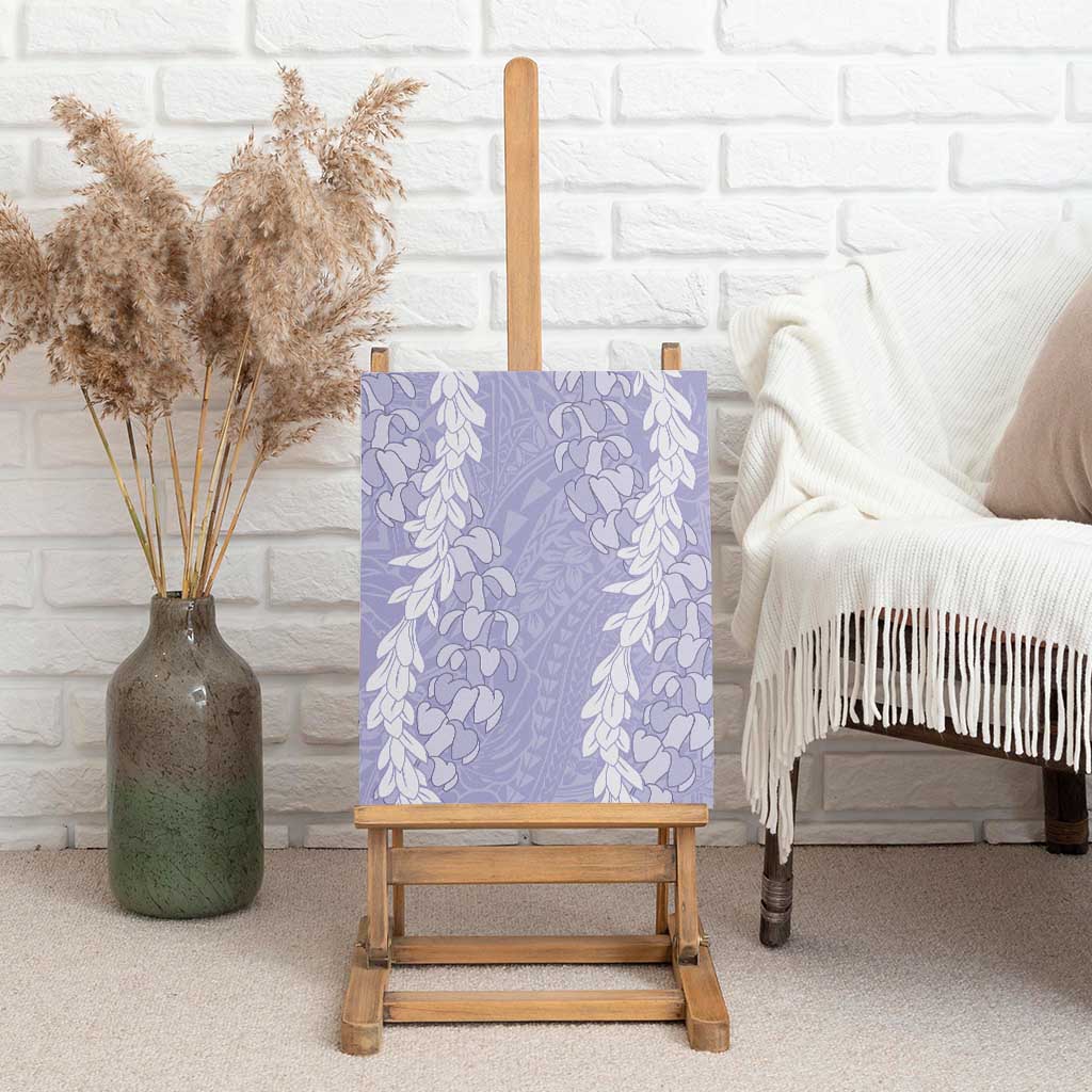 Puakenikeni and Maile Lei Canvas Wall Art Purple Double Strand Lei