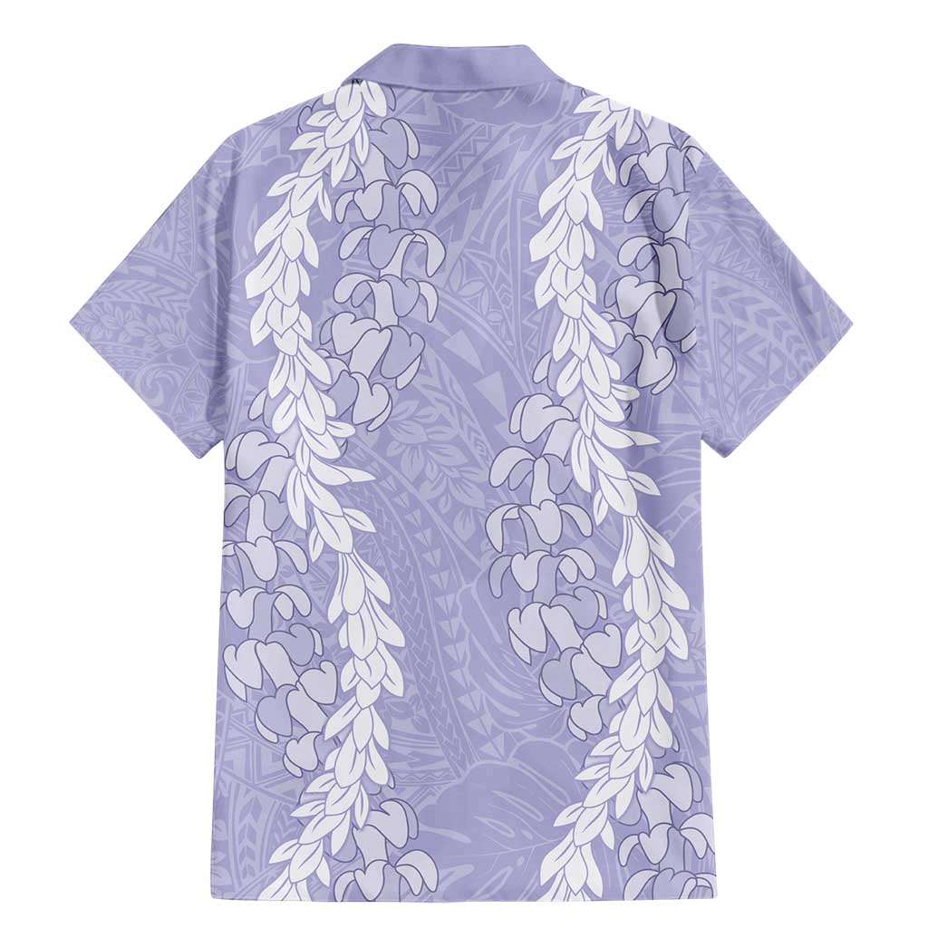 Puakenikeni and Maile Lei Family Matching Mermaid Dress and Hawaiian Shirt Purple Double Strand Lei