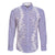 Puakenikeni and Maile Lei Family Matching Off Shoulder Short Dress and Hawaiian Shirt Purple Double Strand Lei