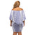 Puakenikeni and Maile Lei Family Matching Off Shoulder Short Dress and Hawaiian Shirt Purple Double Strand Lei