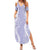 Puakenikeni and Maile Lei Family Matching Summer Maxi Dress and Hawaiian Shirt Purple Double Strand Lei