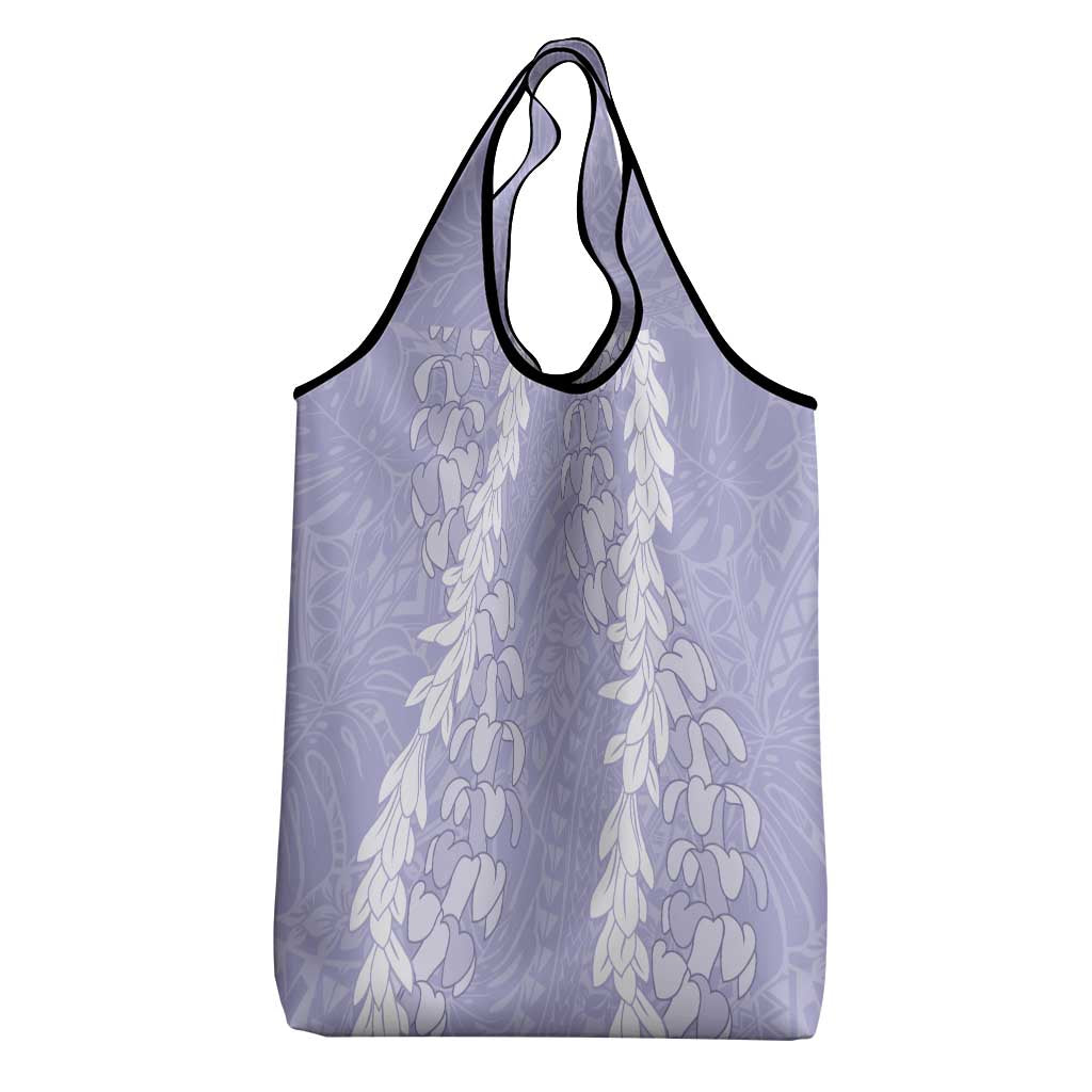 Puakenikeni and Maile Lei Grocery Bag Purple Double Strand Lei