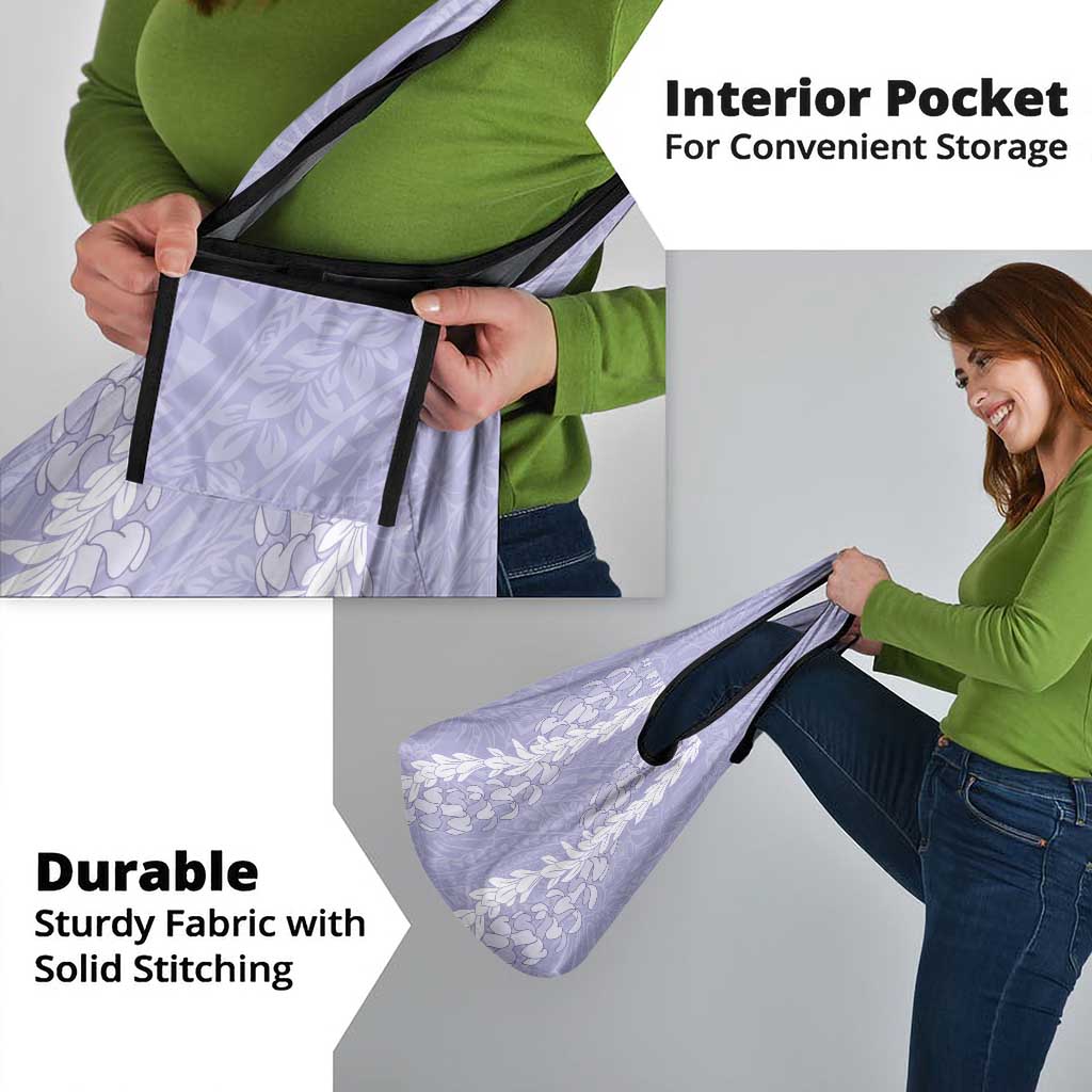 Puakenikeni and Maile Lei Grocery Bag Purple Double Strand Lei