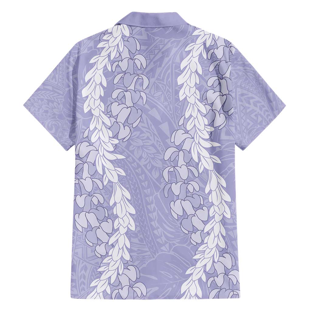 Puakenikeni and Maile Lei Hawaiian Shirt Purple Double Strand Lei