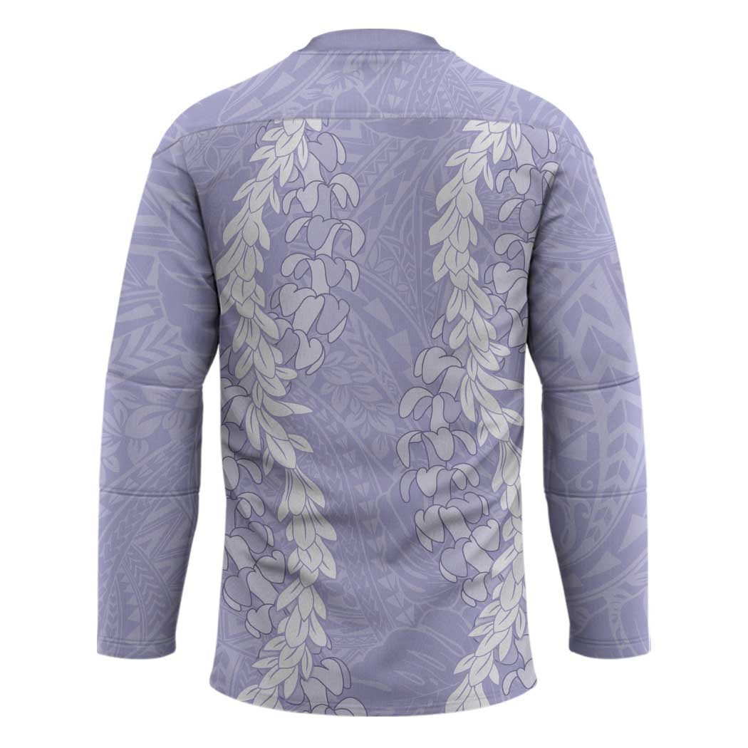 Puakenikeni and Maile Lei Hockey Jersey Purple Double Strand Lei - Polynesian Pride