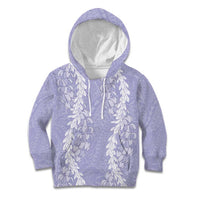 Puakenikeni and Maile Lei Kid Hoodie Purple Double Strand Lei