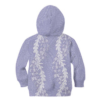 Puakenikeni and Maile Lei Kid Hoodie Purple Double Strand Lei