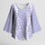 Puakenikeni and Maile Lei Kimono Sleeve Blouse Purple Double Strand Lei - Polynesian Pride