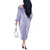 Puakenikeni and Maile Lei Off The Shoulder Long Sleeve Dress Purple Double Strand Lei