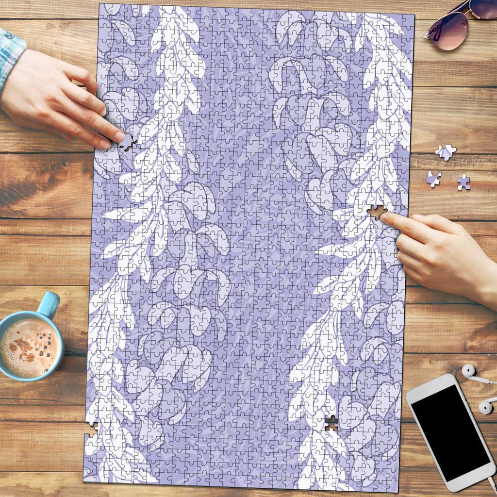 Puakenikeni and Maile Lei Puzzle Purple Double Strand Lei - Polynesian Pride