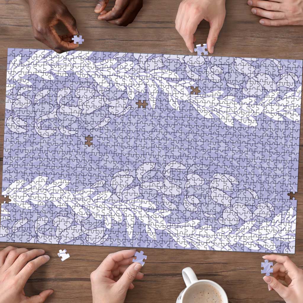 Puakenikeni and Maile Lei Puzzle Purple Double Strand Lei - Polynesian Pride
