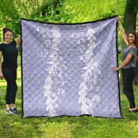 Puakenikeni and Maile Lei Quilt Purple Double Strand Lei