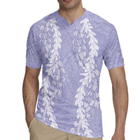 Puakenikeni and Maile Lei Rugby Jersey Purple Double Strand Lei