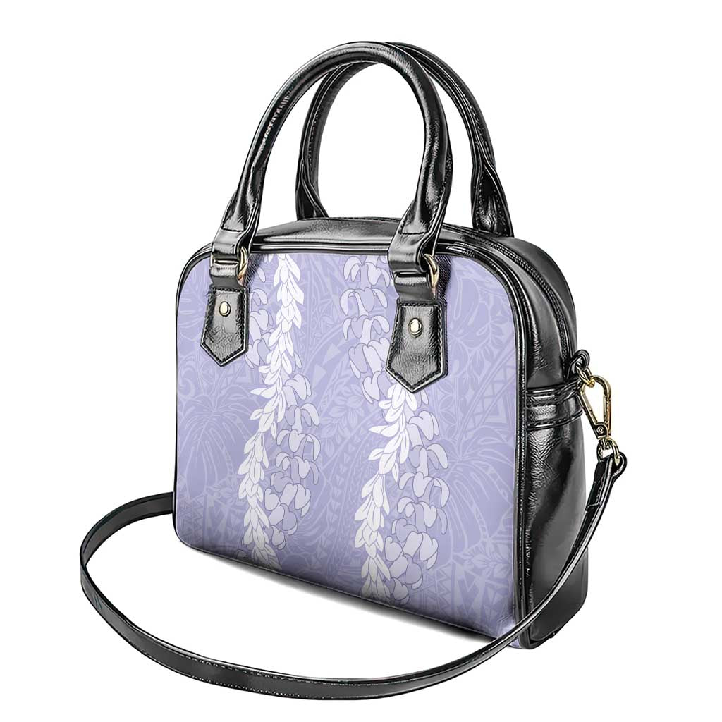 Puakenikeni and Maile Lei Shoulder Handbag Purple Double Strand Lei