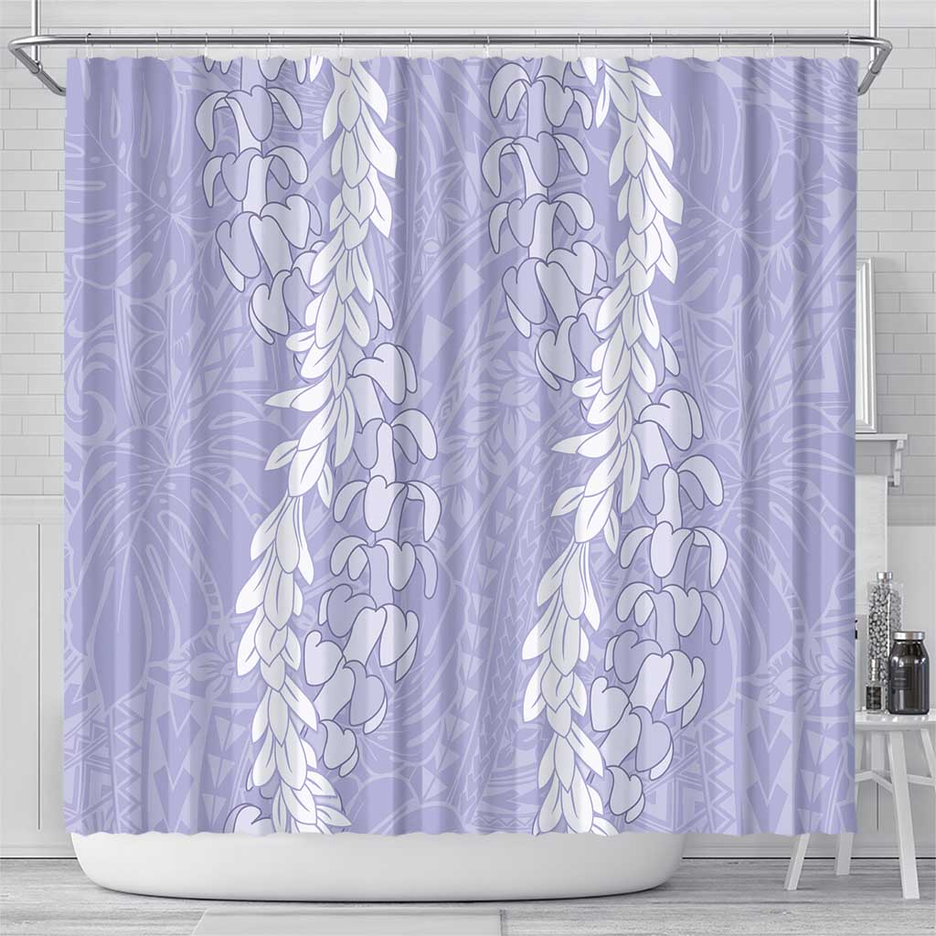 Puakenikeni and Maile Lei Shower Curtain Purple Double Strand Lei LT9 - Polynesian Pride