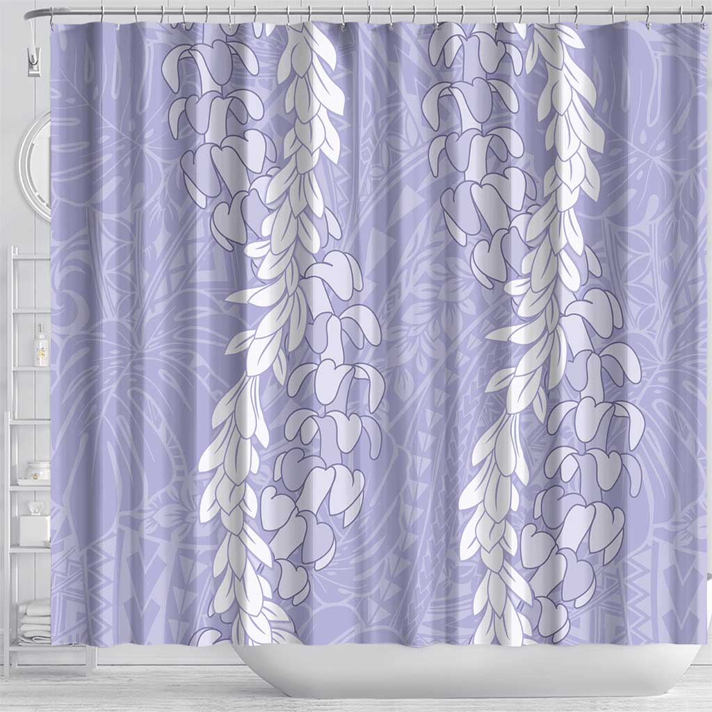 Puakenikeni and Maile Lei Shower Curtain Purple Double Strand Lei LT9 - Polynesian Pride