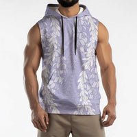 Puakenikeni and Maile Lei Sleeveless Hoodie Purple Double Strand Lei - Polynesian Pride