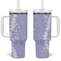 Puakenikeni and Maile Lei Tumbler With Handle Purple Double Strand Lei