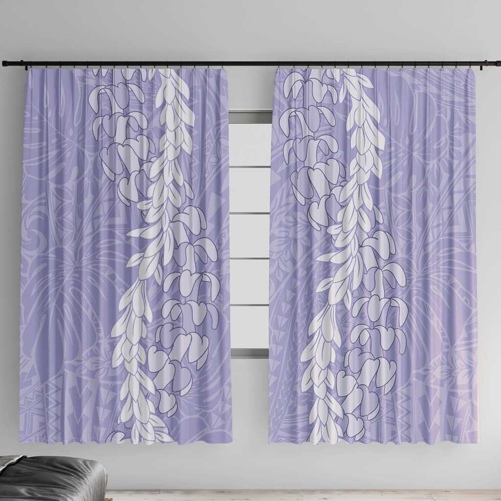 Puakenikeni and Maile Lei Window Curtain Purple Double Strand Lei LT9 With Hooks Purple - Polynesian Pride