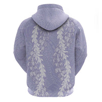 Puakenikeni and Maile Lei Zip Hoodie Purple Double Strand Lei LT9 - Polynesian Pride