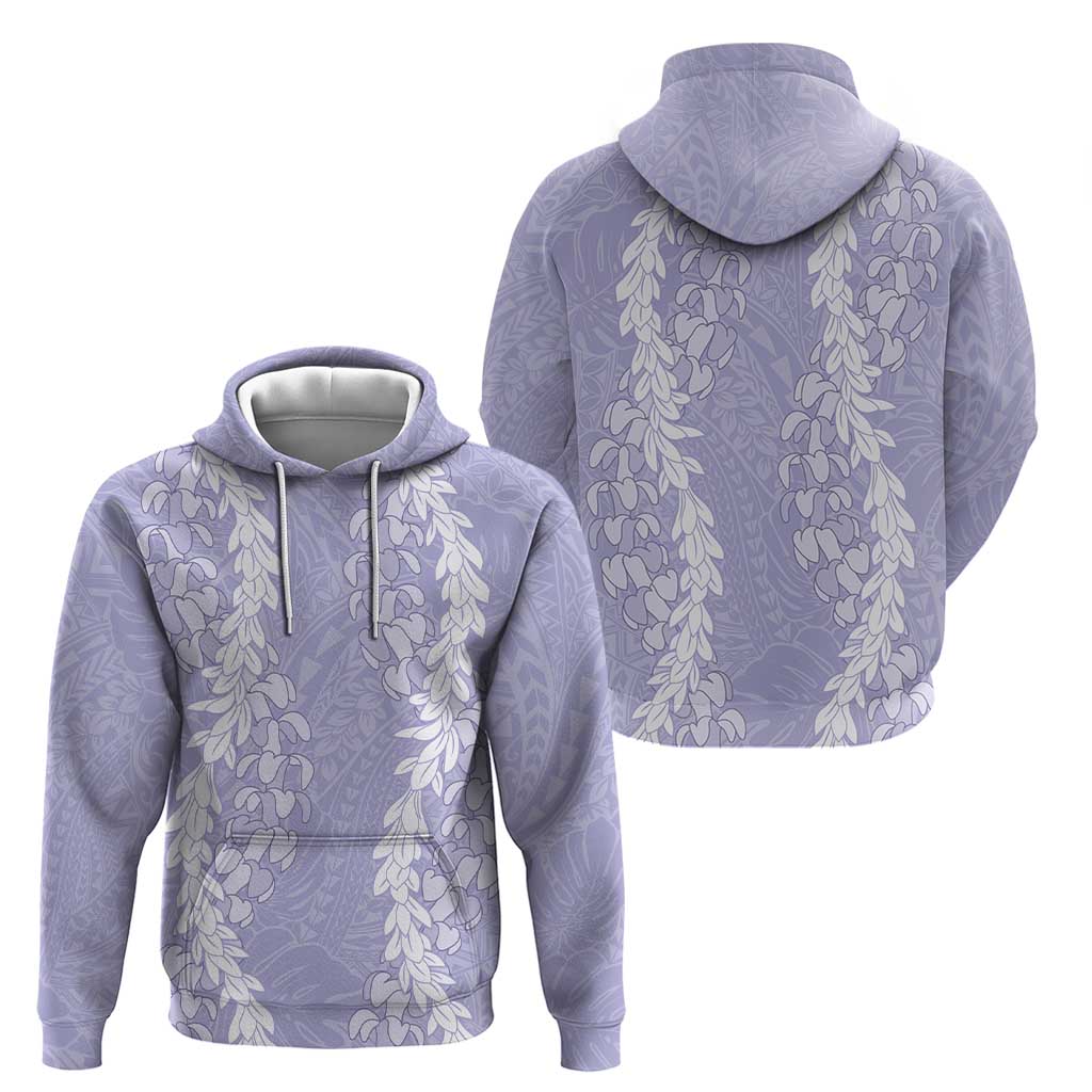 Puakenikeni and Maile Lei Zip Hoodie Purple Double Strand Lei LT9 - Polynesian Pride