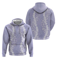 Puakenikeni and Maile Lei Zip Hoodie Purple Double Strand Lei LT9 - Polynesian Pride