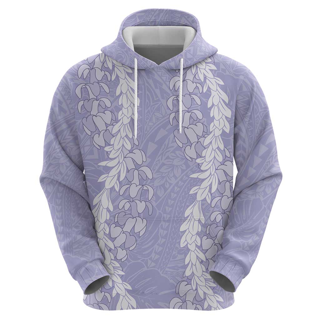 Puakenikeni and Maile Lei Zip Hoodie Purple Double Strand Lei LT9 - Polynesian Pride