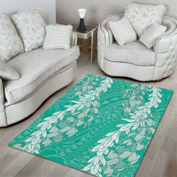 Puakenikeni and Maile Lei Area Rug Sage Green Double Strand Lei