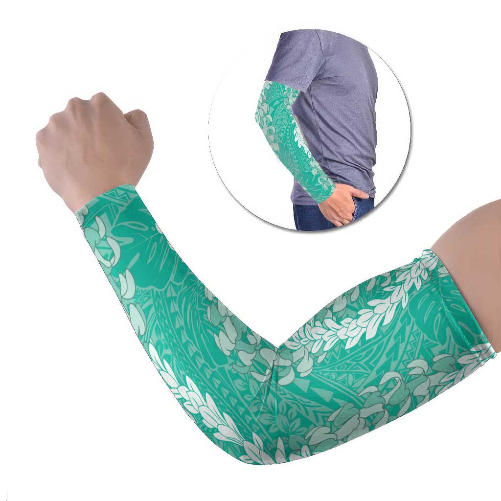 Puakenikeni and Maile Lei Arm Sleeves Sage Green Double Strand Lei LT9 Set of 2 Sage Green - Polynesian Pride