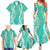 Puakenikeni and Maile Lei Family Matching Summer Maxi Dress and Hawaiian Shirt Sage Green Double Strand Lei