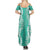 Puakenikeni and Maile Lei Family Matching Summer Maxi Dress and Hawaiian Shirt Sage Green Double Strand Lei