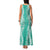 Puakenikeni and Maile Lei Family Matching Tank Maxi Dress and Hawaiian Shirt Sage Green Double Strand Lei