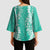Puakenikeni and Maile Lei Kimono Sleeve Blouse Sage Green Double Strand Lei - Polynesian Pride
