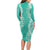 Puakenikeni and Maile Lei Long Sleeve Bodycon Dress Sage Green Double Strand Lei